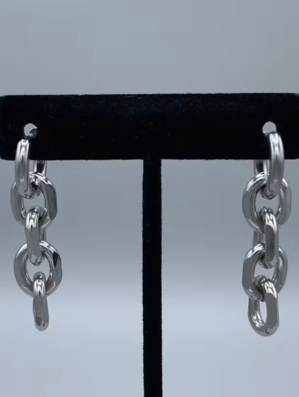 New -Chic -Stainless Steel Chain Link Dangle Drop Earrings